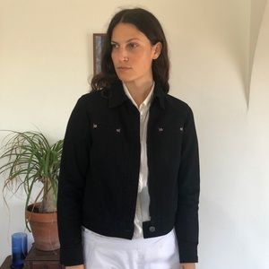 Vintage black cotton denim jacket